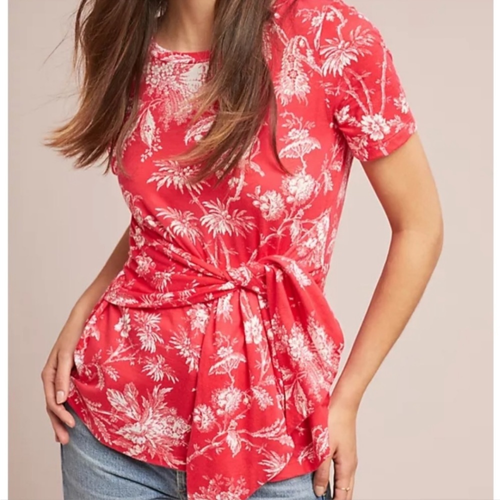 Anthropologie by Maeve Sherbrooke Botanical T-shirt sz S